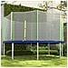 Rete Di Protezione Per Trampolini A 8 Pali Con Ingresso Con Cerniera, In Pe, Ø366x180 Cm, Nero E Verde - Foto miniatura 5