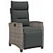Sedia Reclinabile da Giardino con Tavolino Grigio Polyrattan - Foto miniatura 1
