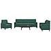 Set Di Divani 3 Pz Con Cuscini E Rinforzi Verde Scuro Velluto - Foto miniatura 1