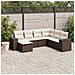 Set Divani Da Giardino 7 Pz Con Cuscini Marrone In Polyrattan - Foto miniatura 1