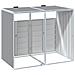 Copribidone con Ruote per 2 Bidoni Grigio 144x81x113 cm Acciaio - Foto miniatura 7