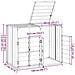 Copribidone con Ruote per 2 Bidoni Grigio 144x81x113 cm Acciaio - Foto miniatura 10