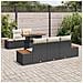 Set da Pranzo da Giardino a 6 Pezzi con Cuscini Rattan Nero Acacia - Foto miniatura 3