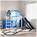Letto a Castello con Scivolo e Tende Blu 90x200 cm - Foto miniatura 2