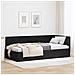 Cornice del letto ad angolo Nero 100 x 200 cm Velluto - Foto miniatura 2