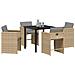 Set da Pranzo per Giardino con cuscino 5 pcs Beige Poly Rattan - Foto miniatura 3