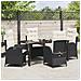 Set da Pranzo per Giardino 5 pcs Nero polyrattan - Foto miniatura 4