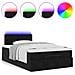 Pouf Letto con Materasso e LED Nero 120x190cm in Velluto - Foto miniatura 5