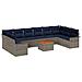 Set Divano da Giardino con cuscino 11 pcs Grigio polyrattan - Foto miniatura 1