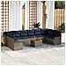 Set Divano da Giardino con cuscino 11 pcs Grigio polyrattan - Foto miniatura 2
