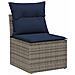 Set Divano da Giardino con cuscino 11 pcs Grigio polyrattan - Foto miniatura 5