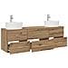 Set di Armadi da Bagno 3 pz Rovere Artigianale - Foto miniatura 6