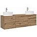 Set di Armadi da Bagno 3 pz Rovere Artigianale - Foto miniatura 1