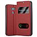 Custodia Compatibile Con Lg G6 In Rosso Zafferano - Coperchio Protettivo Con Chiusura Magnetica, Funzione Stand E 2 Finestre Di Visualizzazione - Foto miniatura 1