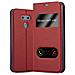 Custodia Compatibile Con Lg G6 In Rosso Zafferano - Coperchio Protettivo Con Chiusura Magnetica, Funzione Stand E 2 Finestre Di Visualizzazione - Foto miniatura 4