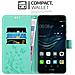 Cadorabo Custodia Compatibile Con Huawei P9 In Turchese Fiore - Coperchio Protettivo In Design Floreale Con Chiusura Magnetica, Funzione Stand E Slot Per Carte - Foto miniatura 3