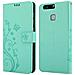 Cadorabo Custodia Compatibile Con Huawei P9 In Turchese Fiore - Coperchio Protettivo In Design Floreale Con Chiusura Magnetica, Funzione Stand E Slot Per Carte - Foto miniatura 8
