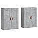 Armadietti A Parete 2 Pz Grigio Cemento In Legno Multistrato - Foto miniatura 1