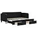 Divano Letto Estraibile Con Cassetti Nero 80x200 Cm In Tessuto - Foto miniatura 1
