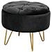 Pouf rotonda in velluto CARO, Colore Nero - Foto miniatura 1