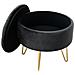 Pouf rotonda in velluto CARO, Colore Nero - Foto miniatura 2