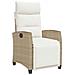 Sedia Reclinabile da Giardino con Tavolino Beige Polyrattan - Foto miniatura 1