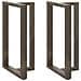 Gambe Tavolo Bar A T 2 Pz Naturale 60x35x(100-101) Cm Acciaio - Foto miniatura 1