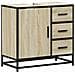 Mobile Lavabo Da Bagno Rovere Sonoma 65x33x60 Cm In Truciolato - Foto miniatura 2