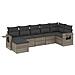 Set Divani Da Giardino 7 Pz Con Cuscini Grigio In Polyrattan - Foto miniatura 2