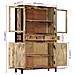 Credenza 100x40x175 Cm In Legno Grezzo Massello Di Mango - Foto miniatura 8