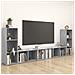 Mobili Tv 4 Pz Grigio Cemento 107x35x37 Cm In Legno Multistrato - Foto miniatura 8