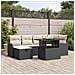 Set divano da giardino 7 pezzi con cuscini Nero Polyrattan, Divano da giardino 2 posti con stoccaggio e cuscini Nero Polyrattan - Foto miniatura 2