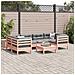 Set Divani Giardino 7 pz Cuscini Legno Massello Abete Douglas - Foto miniatura 3