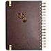 Blocco Note A5 Rigido A Spirale Motivo Occhiali Con Elastico Di Chiusura, Marrone Scuro - Foto miniatura 2