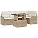 Set Divano da Giardino 6 pcs Beige 100 x 55 x 73 cm Poly Rattan - Foto miniatura 1