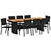 Set da Pranzo per Giardino 9 pcs Nero Poly Rattan - Foto miniatura 1