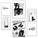 Set Di 6 Stampe Foto Di Moda Incorniciate Con Illustrazioni Di Design Per Decorare Le Pareti Della Tua Casa, Della Tua Stanza, Del Tuo Ufficio, Del Tuo Negozio O Della Tua Pittura A3 & A4 Cornice Bianca - Foto miniatura 1