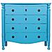 Cassettiera In Legno Laccato Blu Invecchiato, 4 Cassetti 100x40x90h Cm - Foto miniatura 2