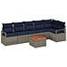 Set Divano da Giardino con cuscino 7 pcs Grigio polyrattan - Foto miniatura 1
