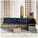 Set Divano da Giardino con cuscino 7 pcs Grigio polyrattan - Foto miniatura 3