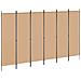 Divisore per Stanza a 6 Pannelli Beige 300 x 180 cm Tessuto - Foto miniatura 1