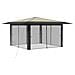 Gazebo con 4 Pareti Laterali 4 x 4 m Crema e Antracite - Foto miniatura 3