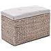 Panca E 2 Pouf In Giunco Grigio - Foto miniatura 5