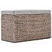 Panca E 2 Pouf In Giunco Grigio - Foto miniatura 7