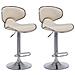 Set 2 Sgabelli Cucina Las Vegas V2 in Similpelle - Coppia Sedie Sgabello Imbottite Girevoli e Regolabili 62-82cm con Schienale Crema - Foto miniatura 1