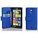 Custodia Compatibile Con Nokia Lumia 1320 In Blu Reale - Coperchio Protettivo In Ecopelle Testurizzata E Tasca Per Carte Di Credito - Foto miniatura 1