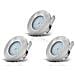 Set Di 3 Led Ip44 Rated Faretti Da Incasso Bagno Con 3x Incassati 5w Led Module Nichel Spazzolato Round Extra Piatto - Foto miniatura 1