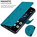 Custodia Compatibile Con Huawei P9 In Blu Fiore - Coperchio Protettivo In Design Floreale Con Chiusura Magnetica, Funzione Stand E Slot Per Carte - Foto miniatura 5