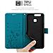 Custodia Compatibile Con Huawei P9 In Blu Fiore - Coperchio Protettivo In Design Floreale Con Chiusura Magnetica, Funzione Stand E Slot Per Carte - Foto miniatura 6