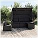 Set Divani Da Giardino 4 Pz Con Cuscini Nero In Polyrattan - Foto miniatura 1